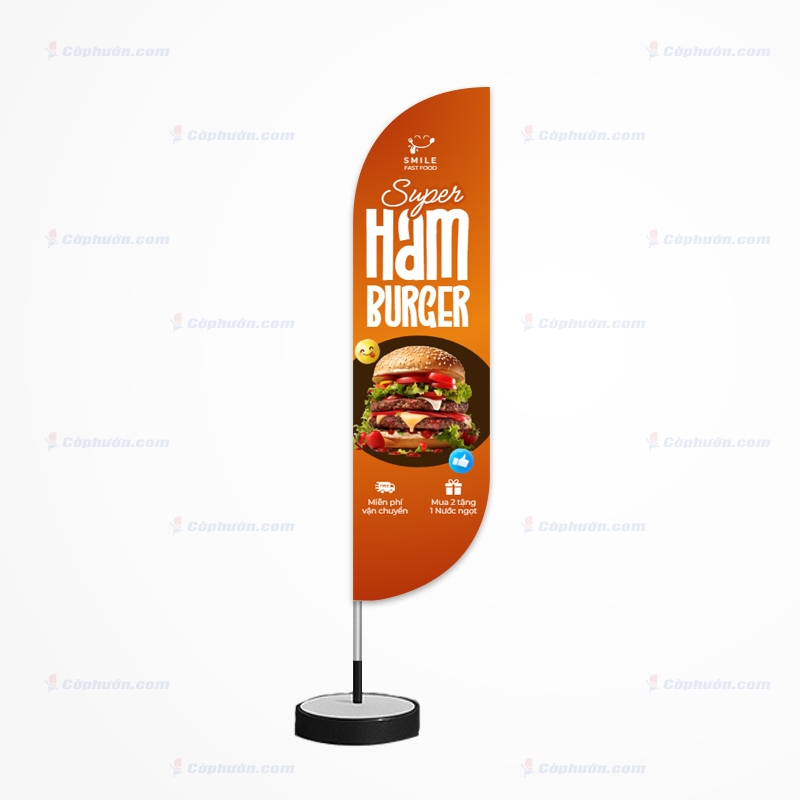 Cờ phướn giọt nước cửa hàng thức ăn nhanh